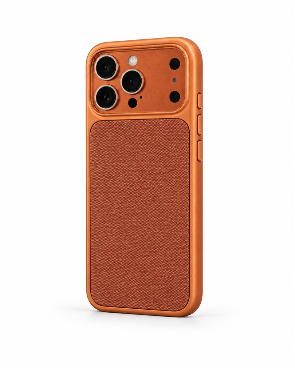 Gridcase Iphone 17pro Turuncu Manyetik Özellikli Deri Kılıf 