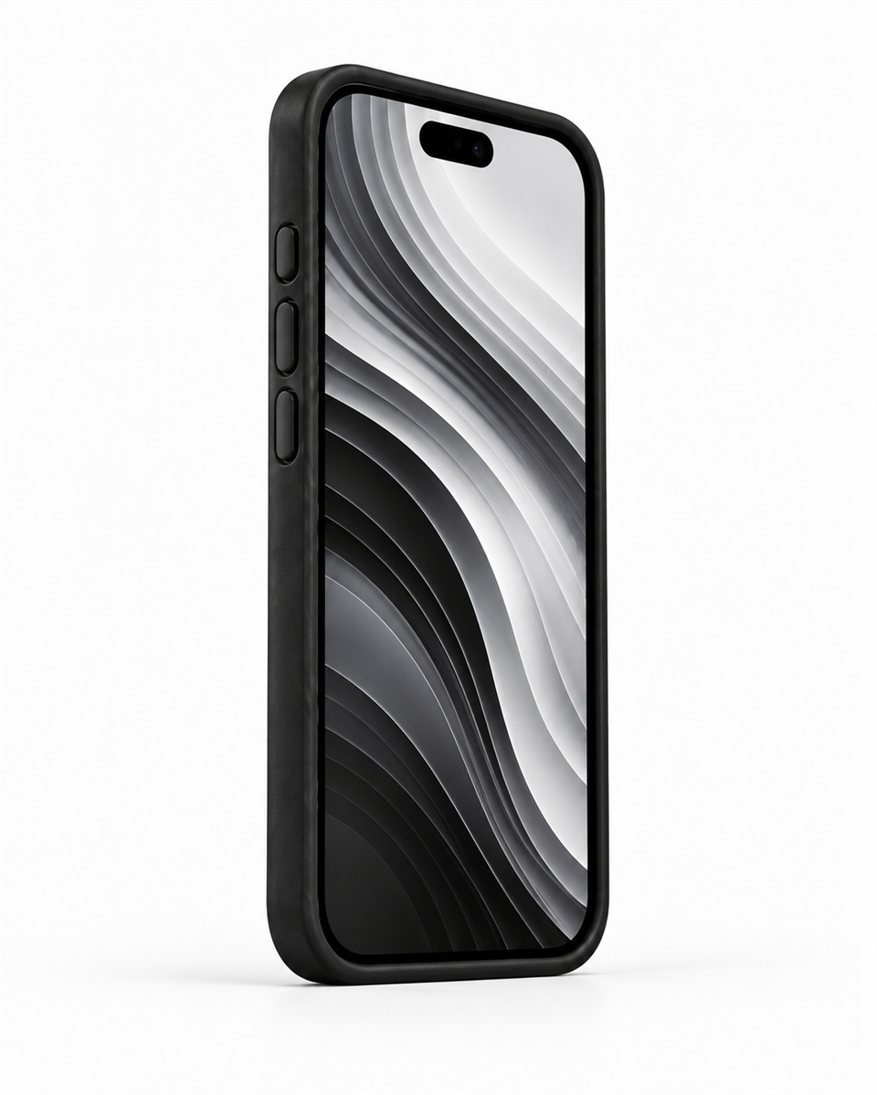 Gridcase Iphone 17promax Siyah Manyetik Özellikli Deri Kılıf 
