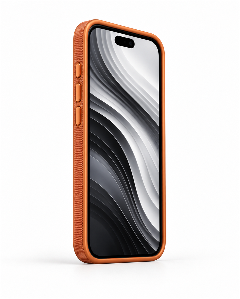 Gridcase Iphone 17pro Turuncu Manyetik Özellikli Deri Kılıf 