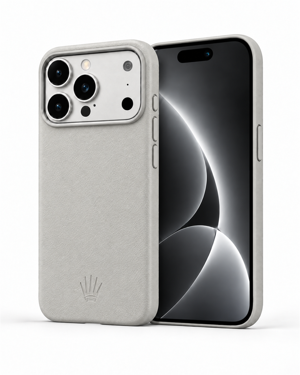 Iconcase Iphone 17 Pro Gri Manyetik Özellikli Deri Kılıf 