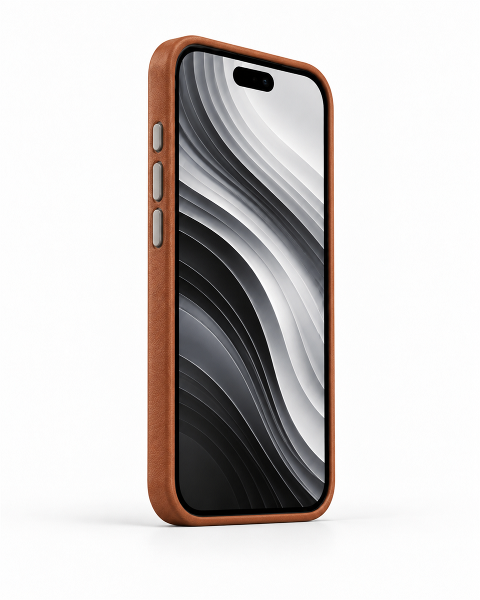 Woven Iphone 17 Pro Max Taba Manyetik Özellikli Deri Kılıf 