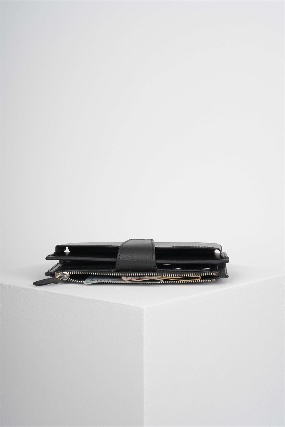 LUCAS FLOTER BLACK ÇİFT TELEFON CÜZDANI