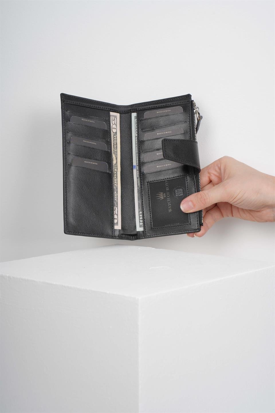 LUCAS FLOTER BLACK ÇİFT TELEFON CÜZDANI