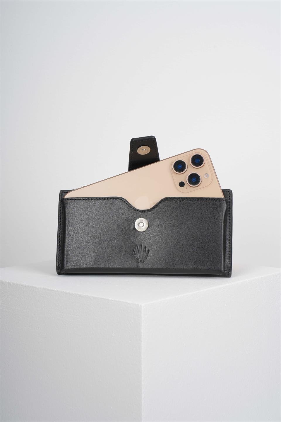 LUCAS FLOTER BLACK ÇİFT TELEFON CÜZDANI