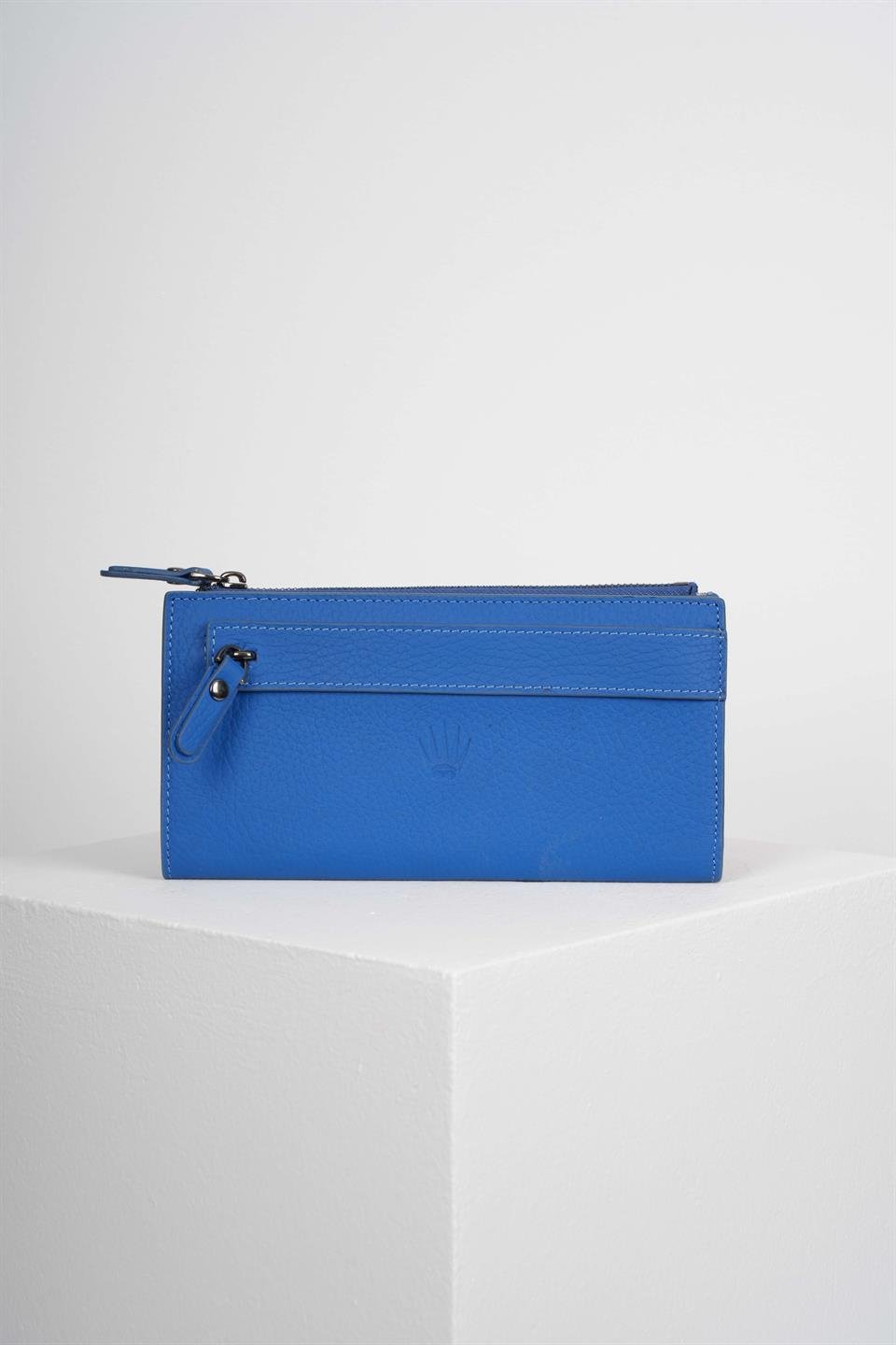 LOUIS BLUE GENUINE LEATHER PHONE WALLET