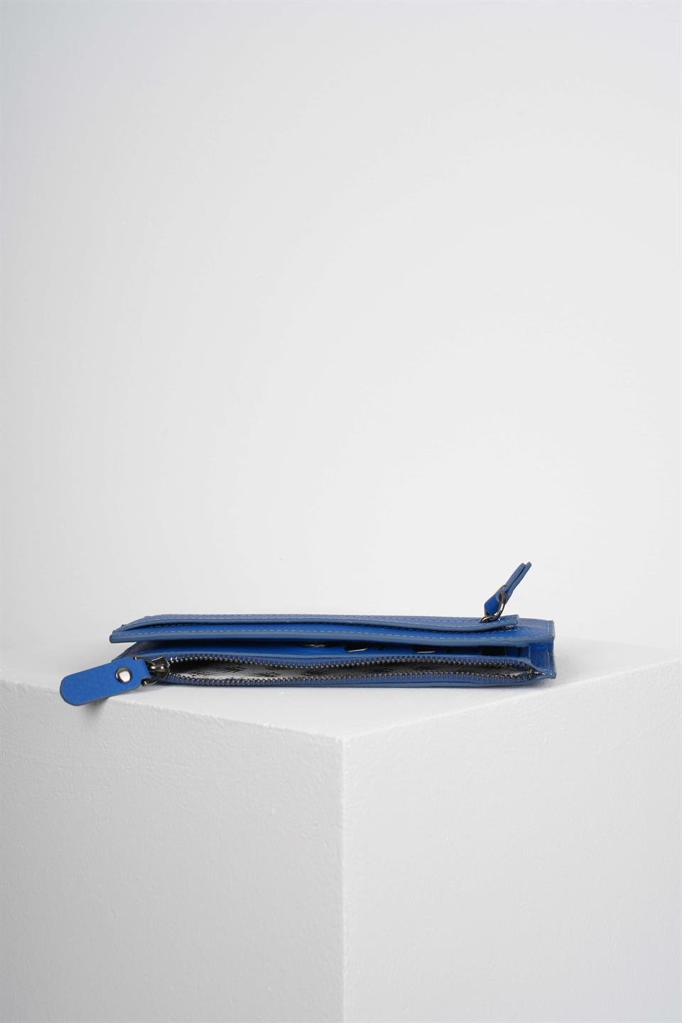 LOUIS BLUE GENUINE LEATHER PHONE WALLET