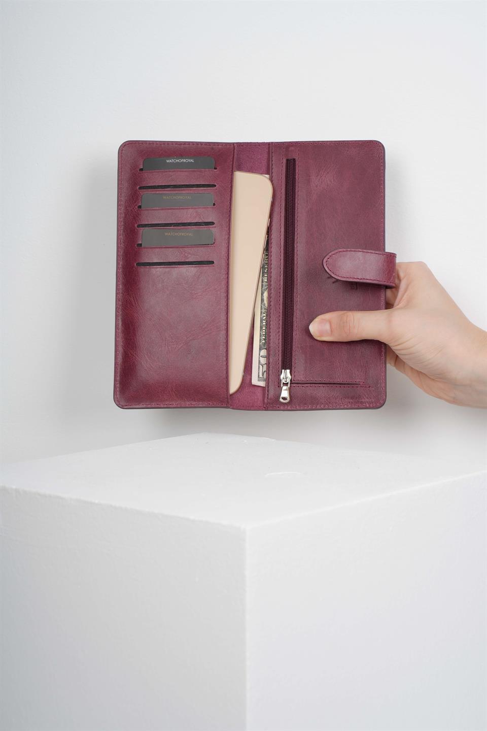 LUCY BURGUNDY GENUINE LEATHER WALLET