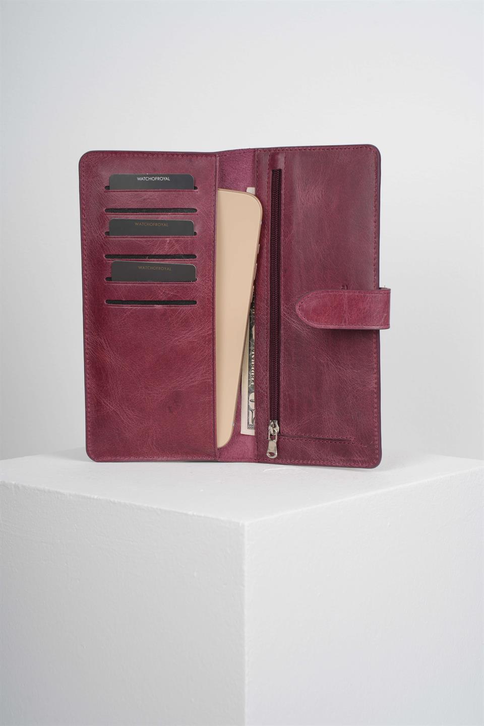 LUCY BURGUNDY GENUINE LEATHER WALLET