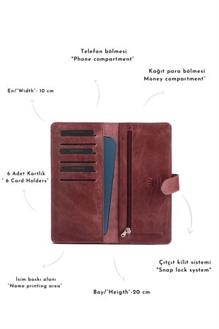 LUCY BURGUNDY GENUINE LEATHER WALLET