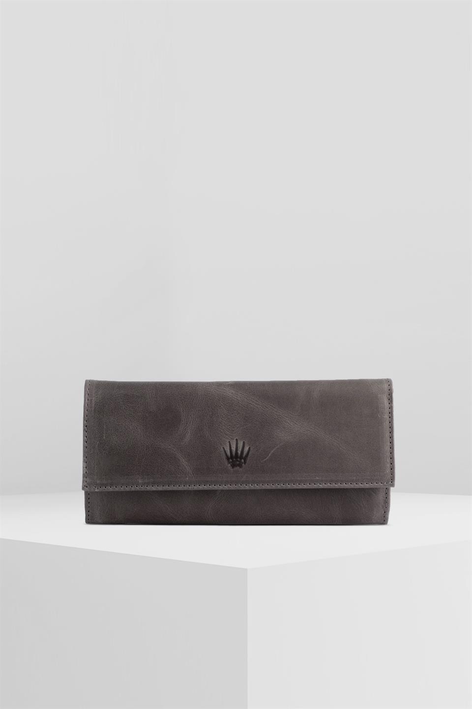 LUKE CRAZY GRI GENUINE LEATHER PHONE WALLET