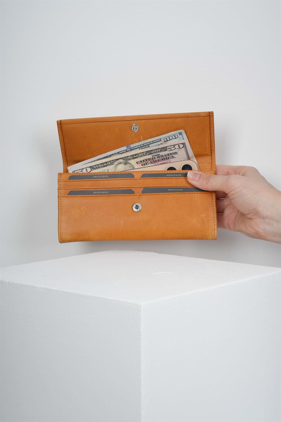 LUKE CRAZY YELLOW GENUINE LEATHER PHONE WALLET