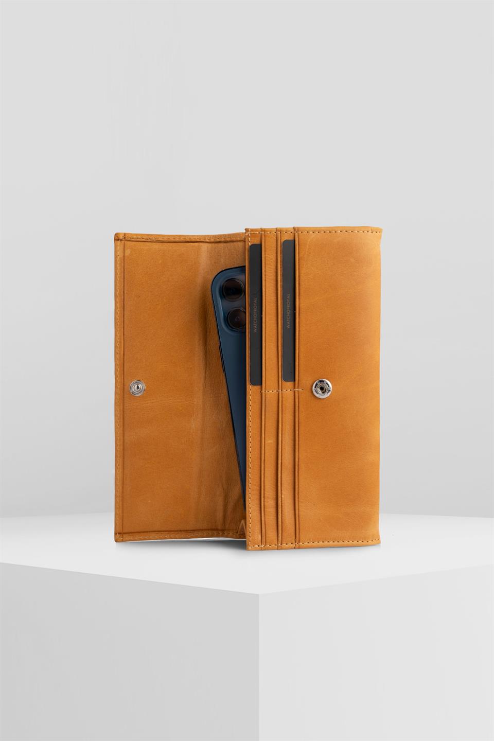 LUKE CRAZY YELLOW GENUINE LEATHER PHONE WALLET