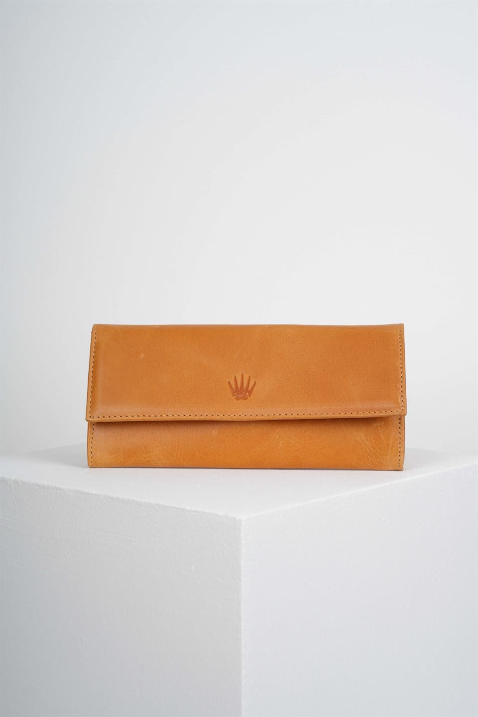 LUKE CRAZY TAN GENUINE LEATHER PHONE WALLET