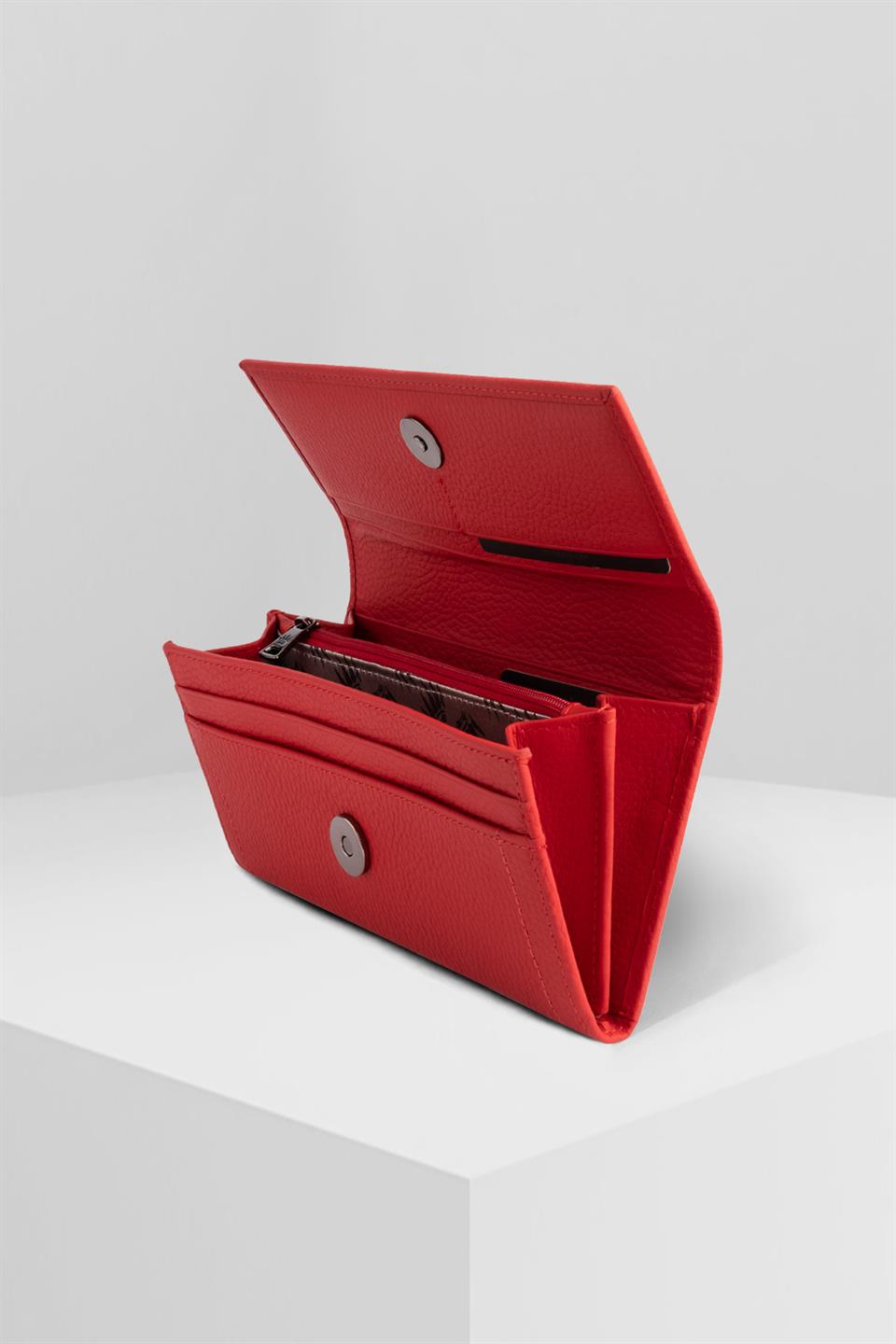 MARCO RED GENUINE LEATHER PHONE WALLET