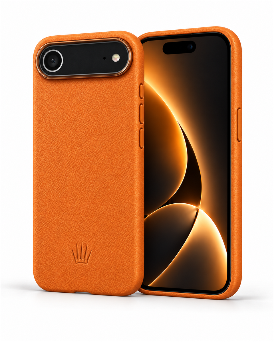 MonoCase Iphone 17 Air Turuncu Manyetik Özellikli Deri Kılıf 