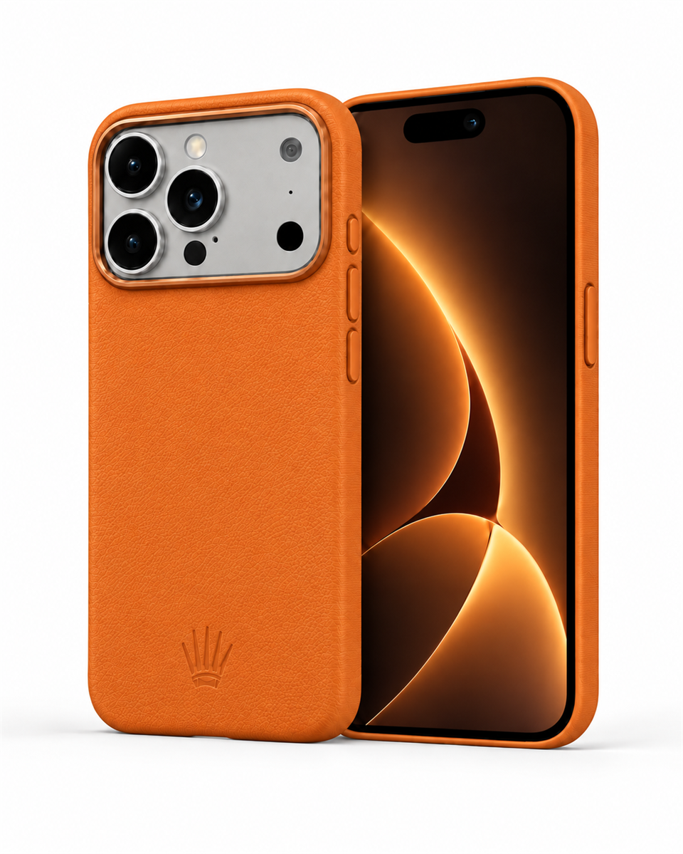 MonoCase Iphone 17 Pro Turuncu Manyetik Özellikli Deri Kılıf 