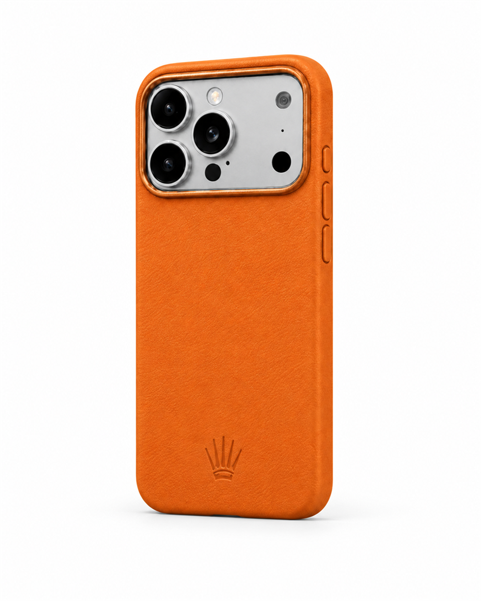 MonoCase Iphone 17 Pro Max Turuncu Magsafe Özellikli Deri Kılıf 