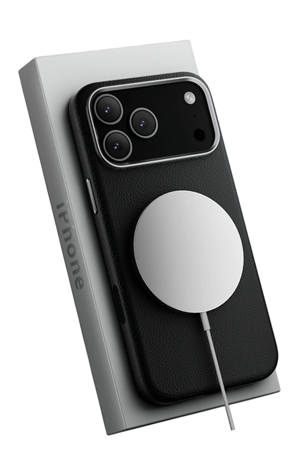 MonoCase Iphone 17 Pro Max Siyah Manyetik Özellikli Deri Kılıf 