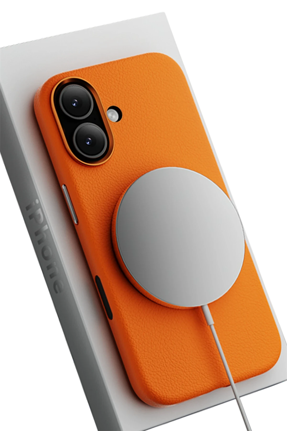 MonoCase Iphone 17 Turuncu Manyetik Özellikli Deri Kılıf 