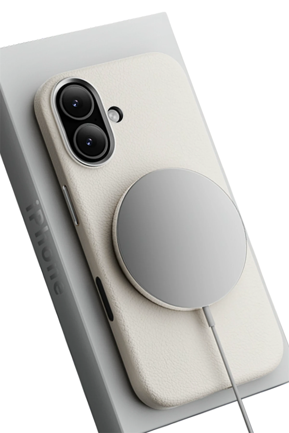 MonoCase Iphone 17 Beyaz Manyetik Özellikli Deri Kılıf 