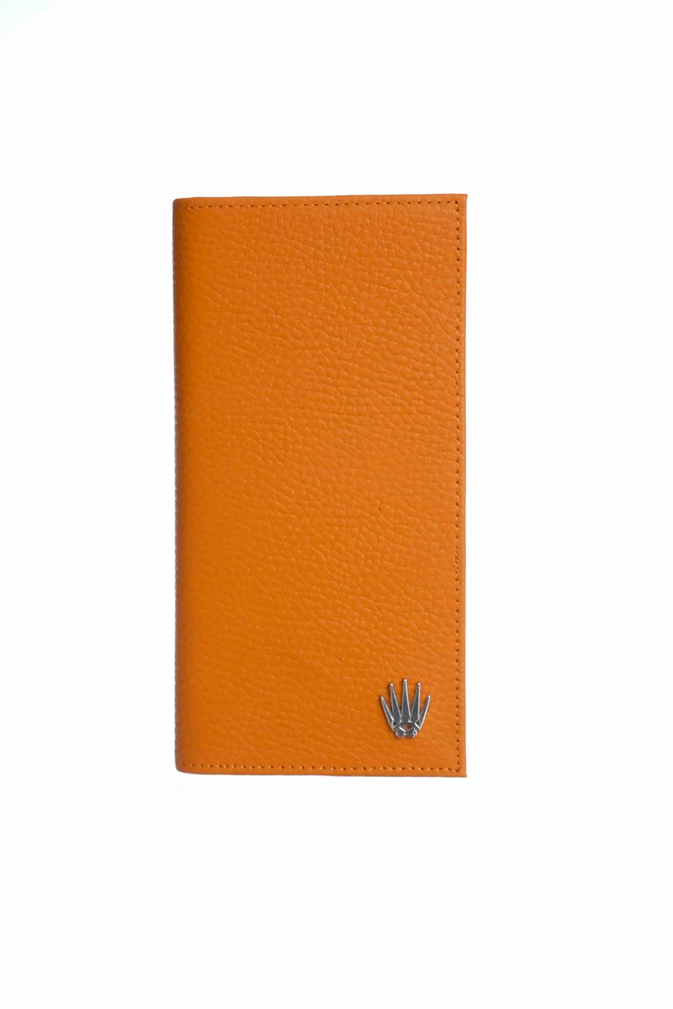 PARIS TURUNCU HAKİKİ DERİ TELEFON CÜZDANI