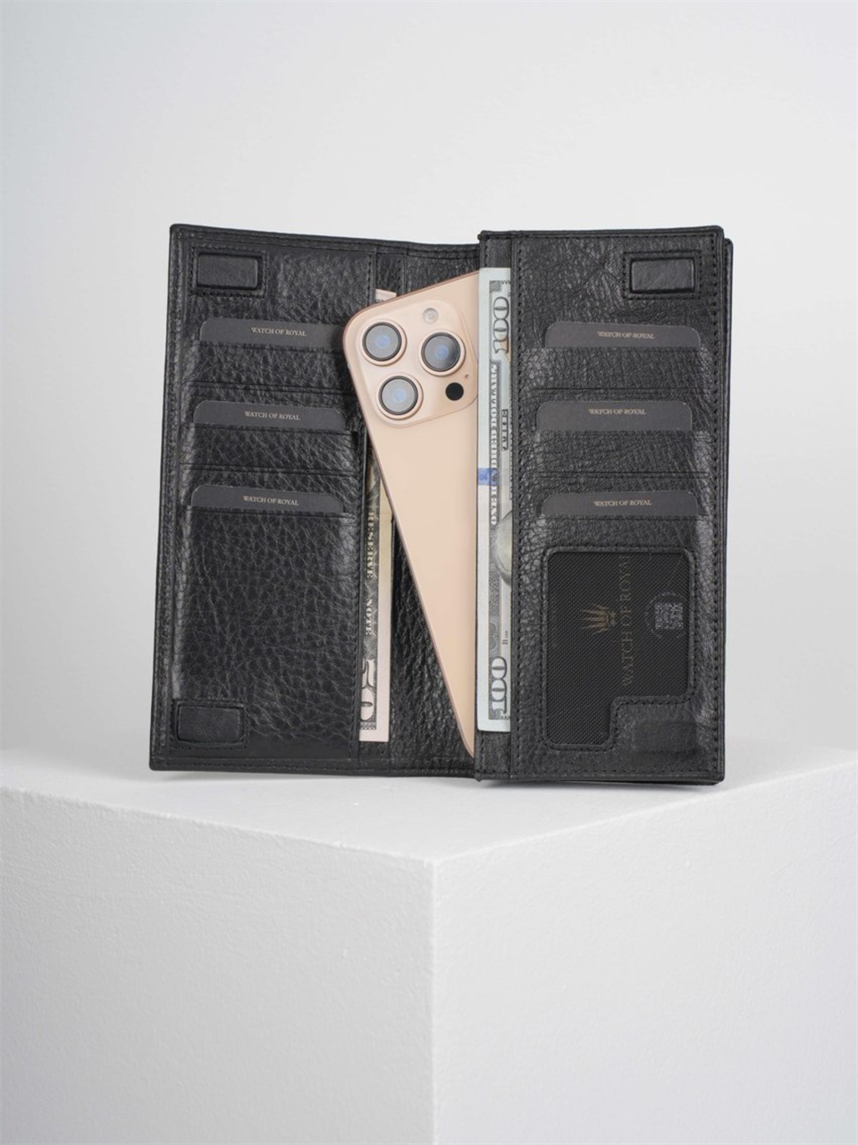 PARIS SİYAH HAKİKİ DERİ TELEFON CÜZDANI