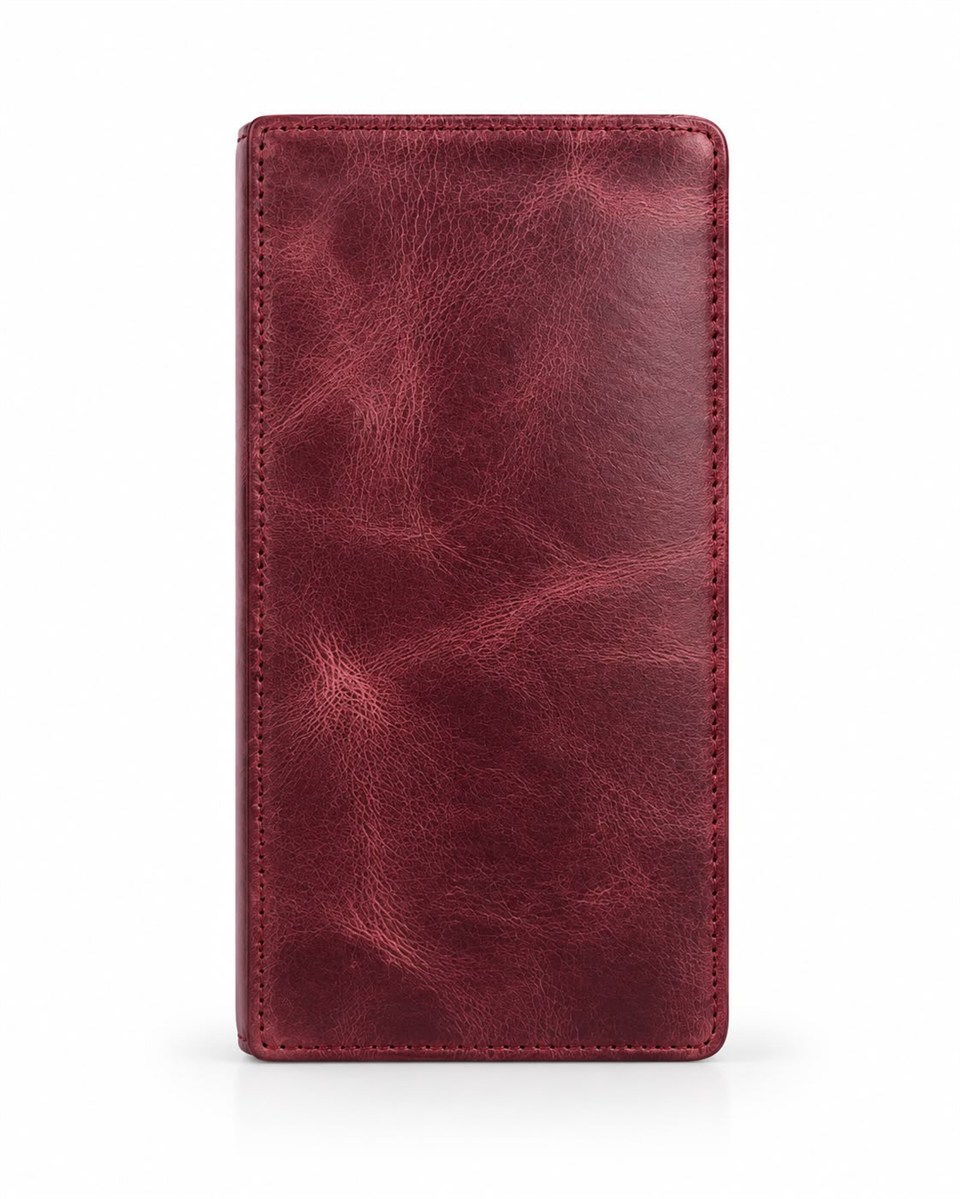 Talin Crazy Bordo Hakiki Deri Telefon Cüzdanı