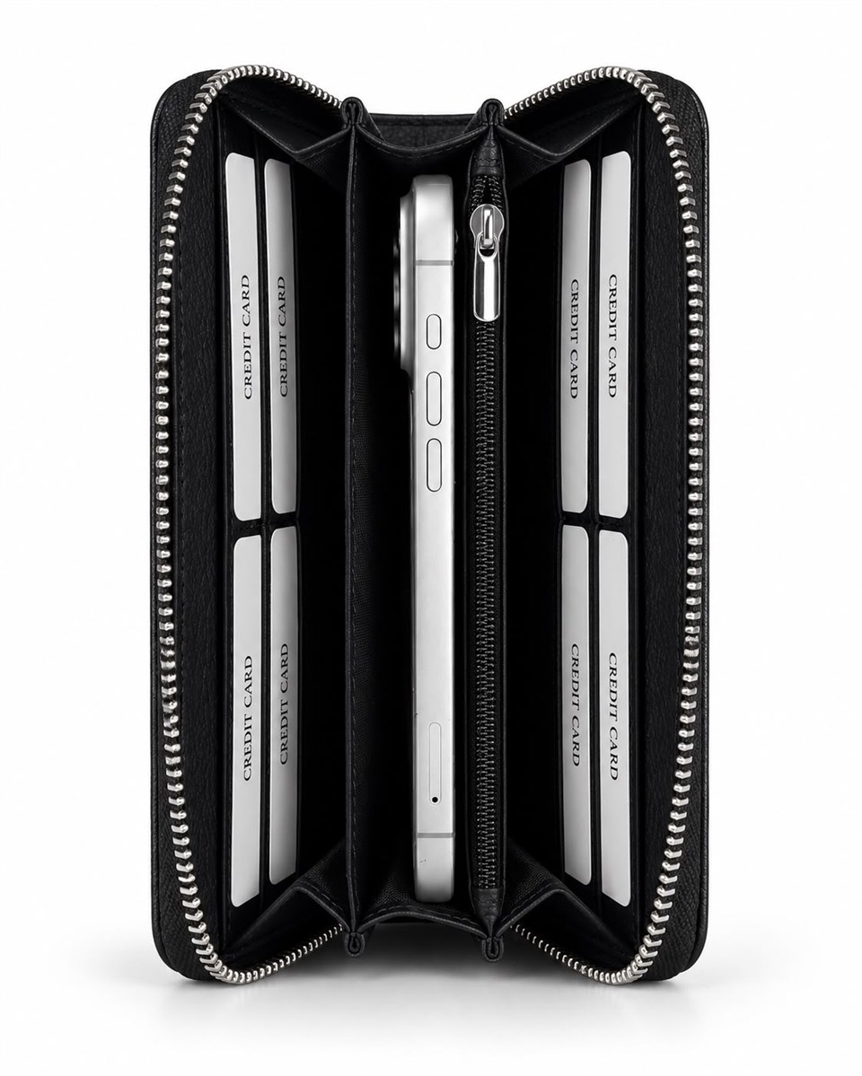 TOKYO FLOTER BLACK HAKİKİ DERİ TELEFON CÜZDANI