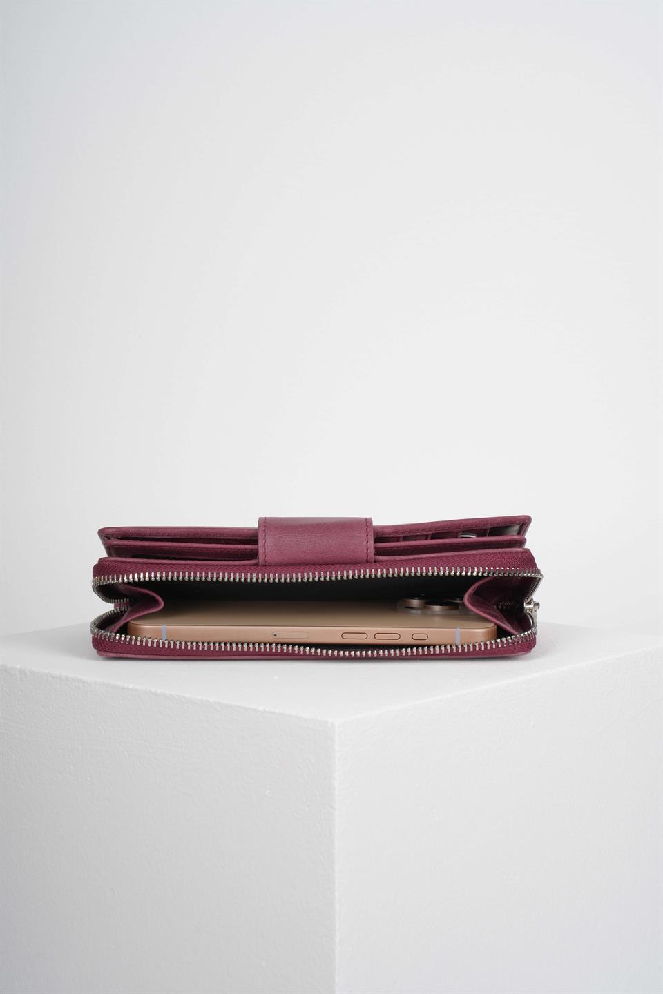 TWIN BURGUNDY PHONE WALLET