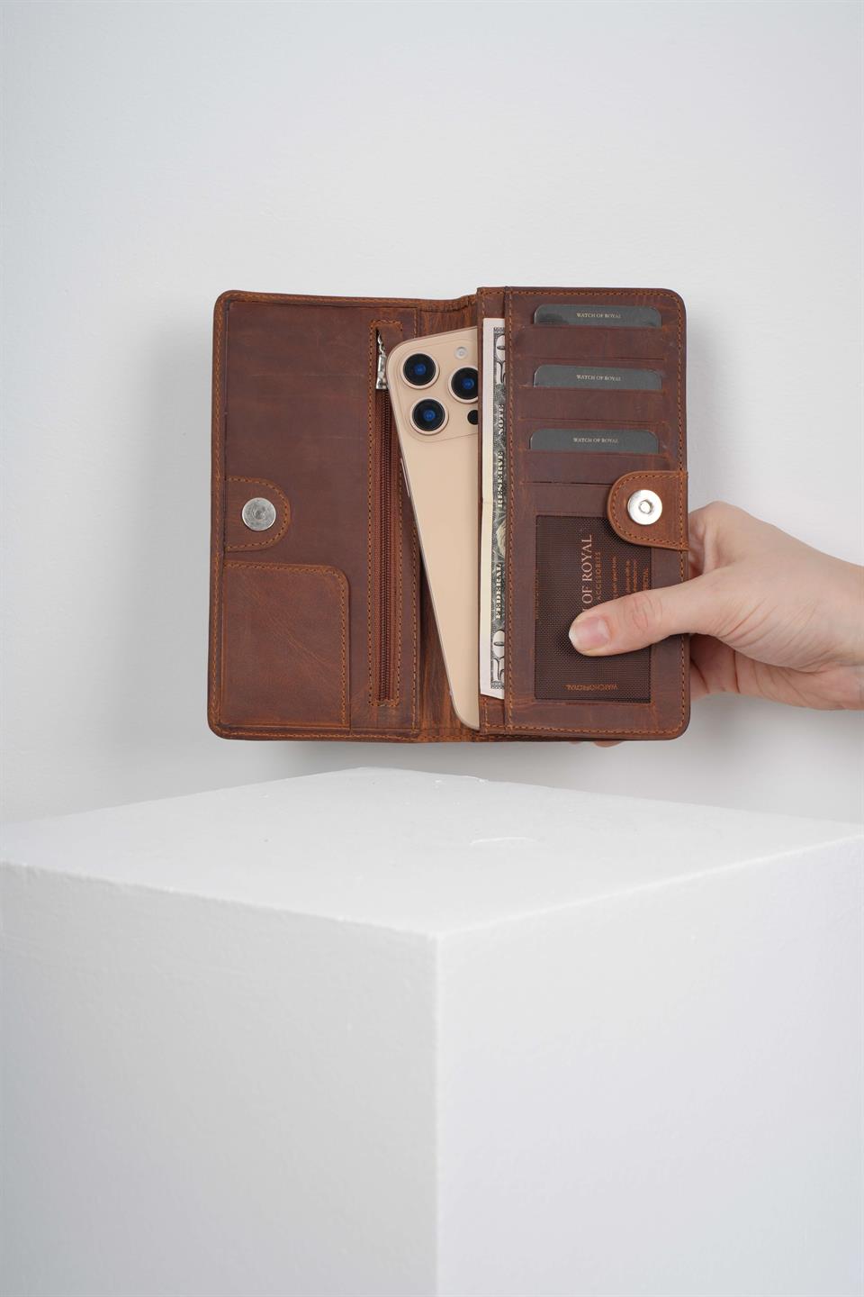 WILSON TIGUAN TABA HAKİKİ DERİ TELEFON CÜZDANI