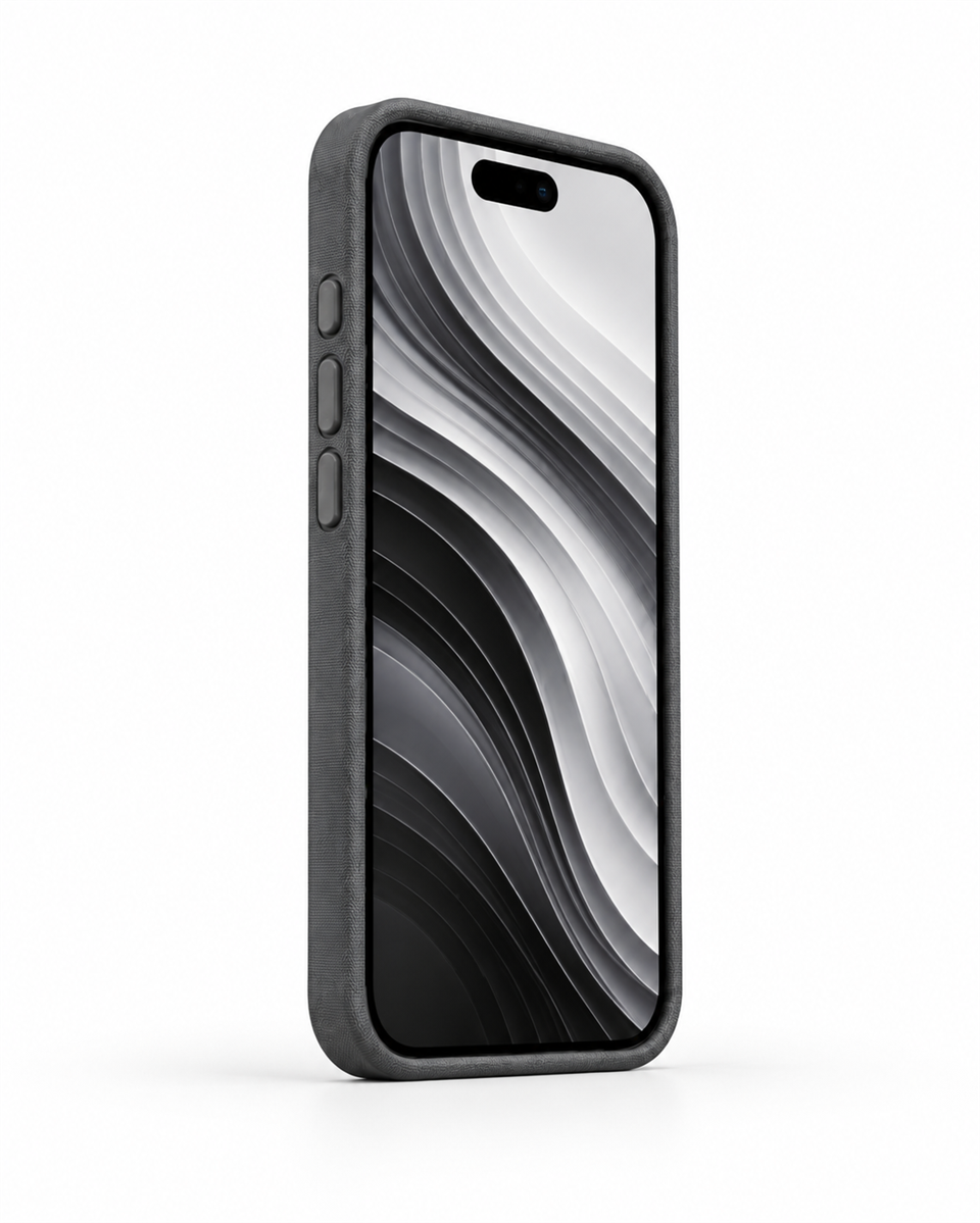 Woven Iphone 17 Pro Gri Manyetik Özellikli Deri Kılıf 