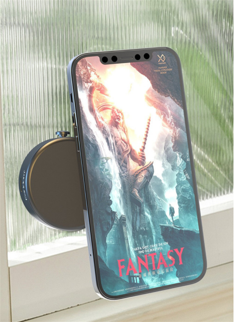 PhoneMate Ayarlanabilir Vantuzlu Magsafe Kablosuz Şarjlı Telefon Tutucu - Siyah