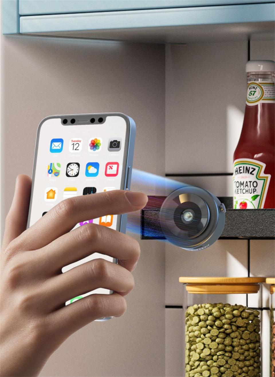 PhoneMate Ayarlanabilir Vantuzlu Magsafe Kablosuz Şarjlı Telefon Tutucu - Siyah