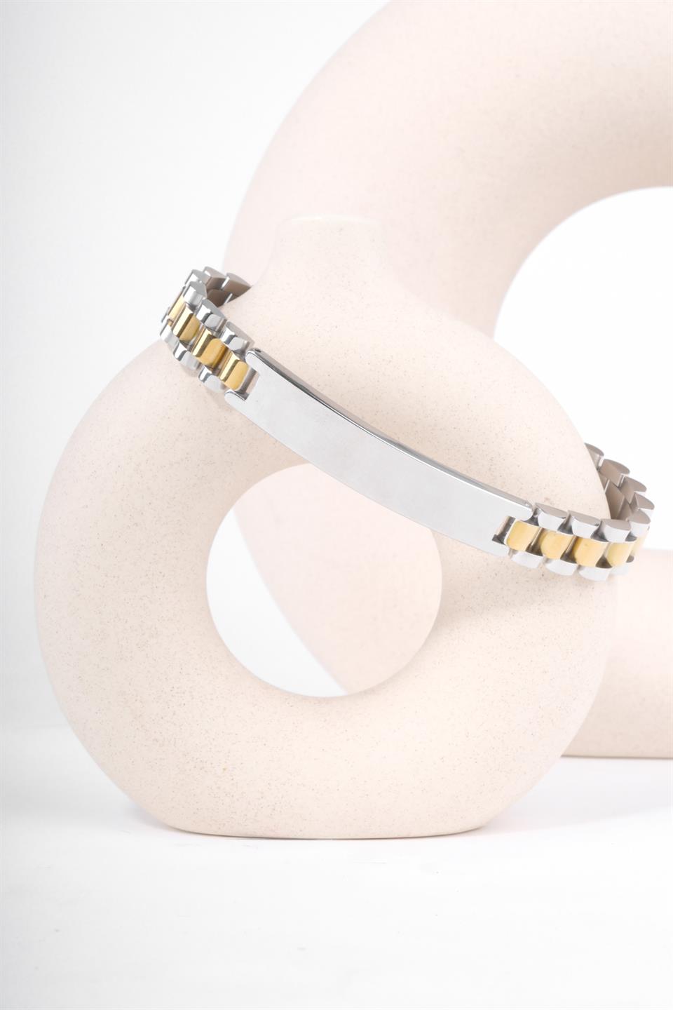 ELROY SILVER GOLD STEEL BRACELET 