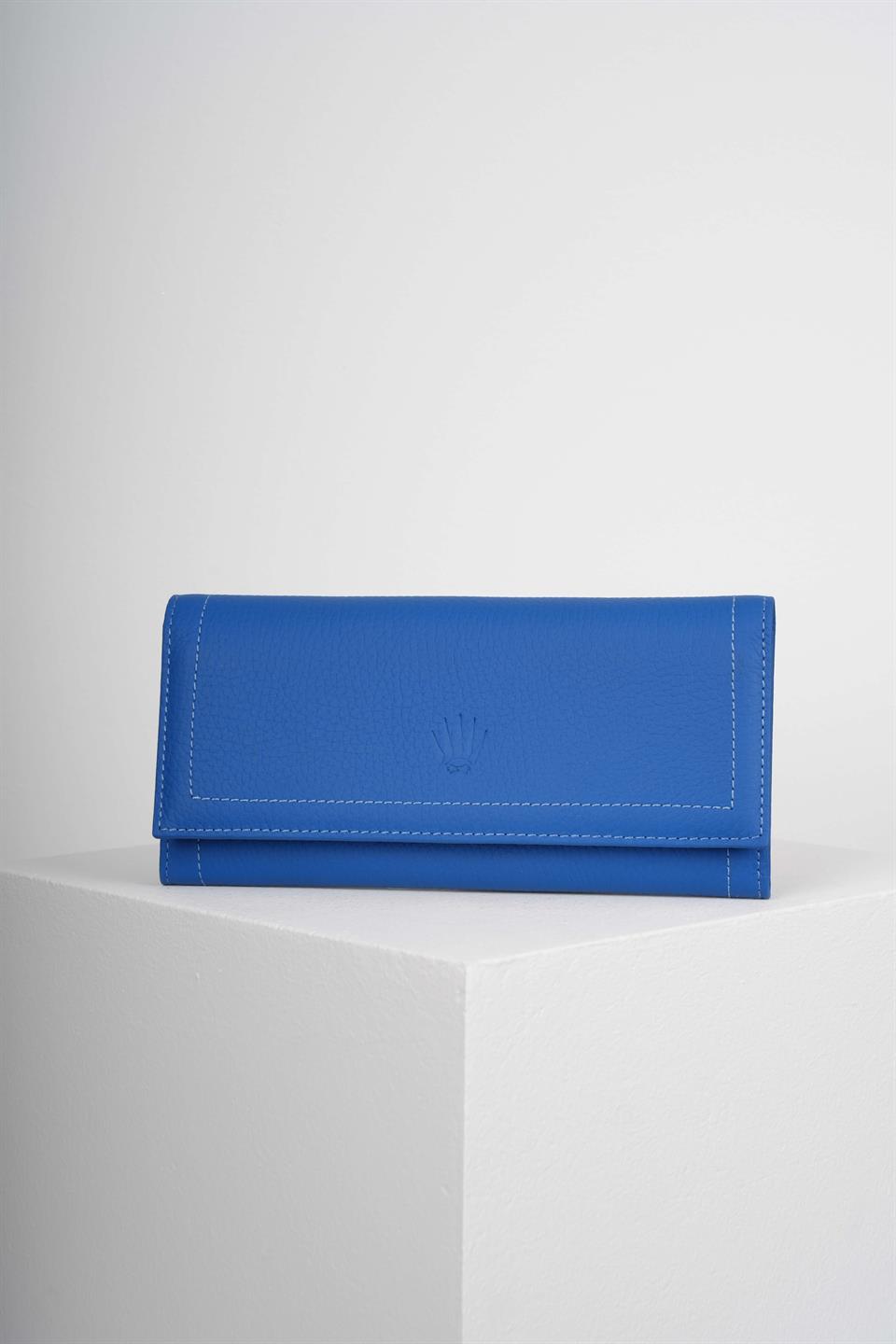 MARCO MAVİ HAKİKİ DERİ TELEFON CÜZDANI