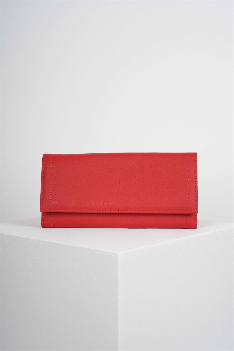 MARCO RED GENUINE LEATHER PHONE WALLET