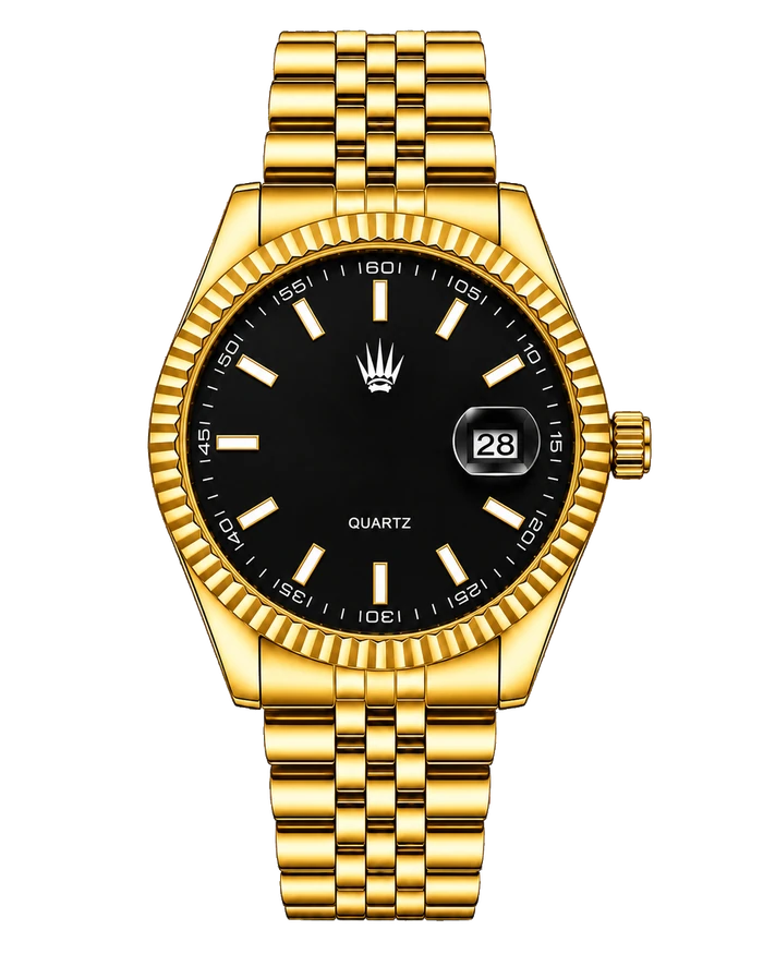 Watch of Royal Kaelor Gold Black çelik kol saati