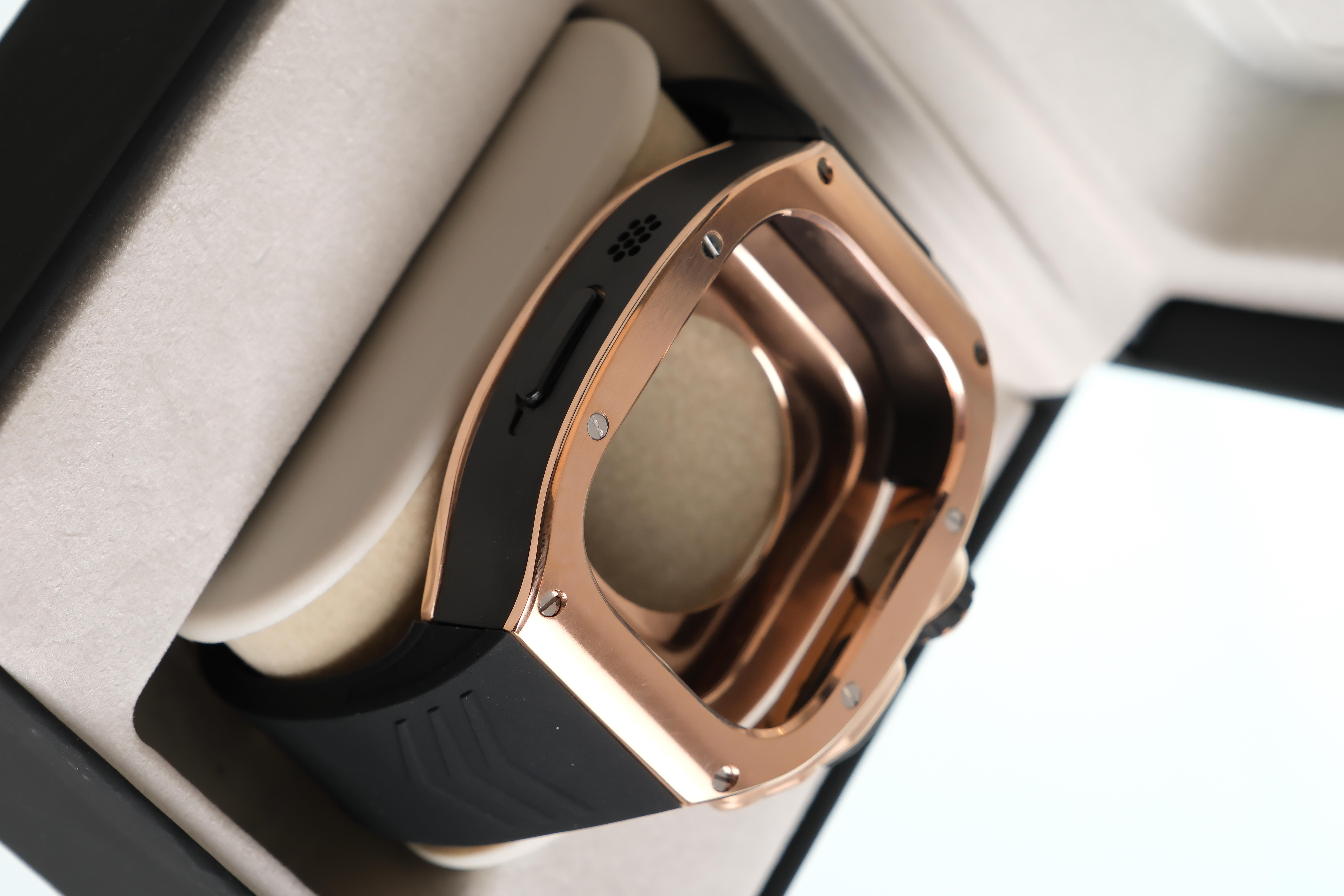 Apple Saat Kasa kordon Siyah Rose 49mm silikon kauçuk bant paslanmaz çelik kasa  iWatch ULTRA Apple KordonWATCHOFROYALkasakrdonApple Saat Kasa kordon Siyah Rose 49mm silikon kauçuk bant paslanmaz çelik kasa  iWatch ULTRA 