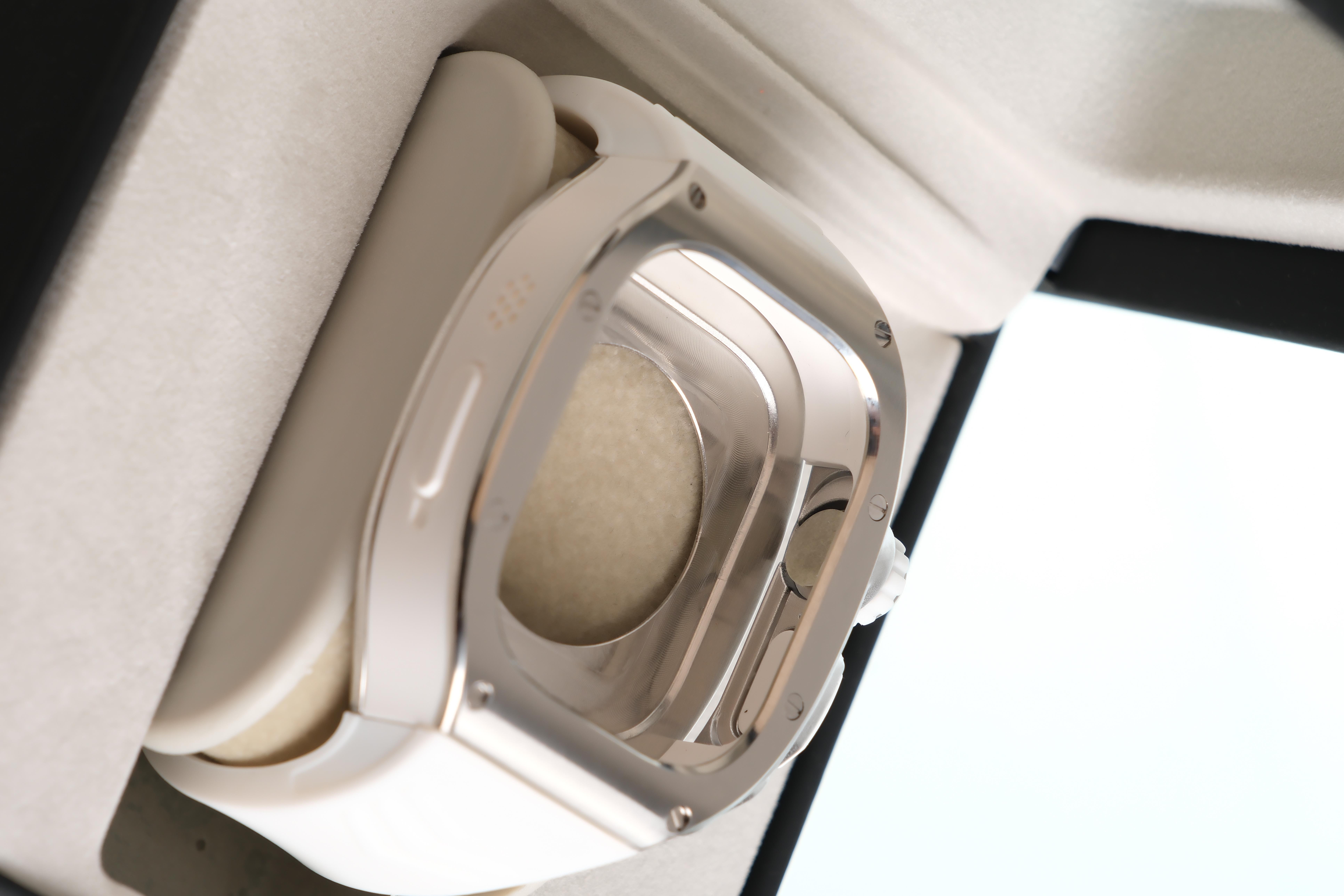 Apple Saat Kasa kordon white silver 49mm silikon kauçuk bant paslanmaz çelik kasa  iWatch ULTRA Apple KordonWATCHOFROYALkasakrdonApple Saat Kasa kordon white silver 49mm silikon kauçuk bant paslanmaz çelik kasa  iWatch ULTRA 
