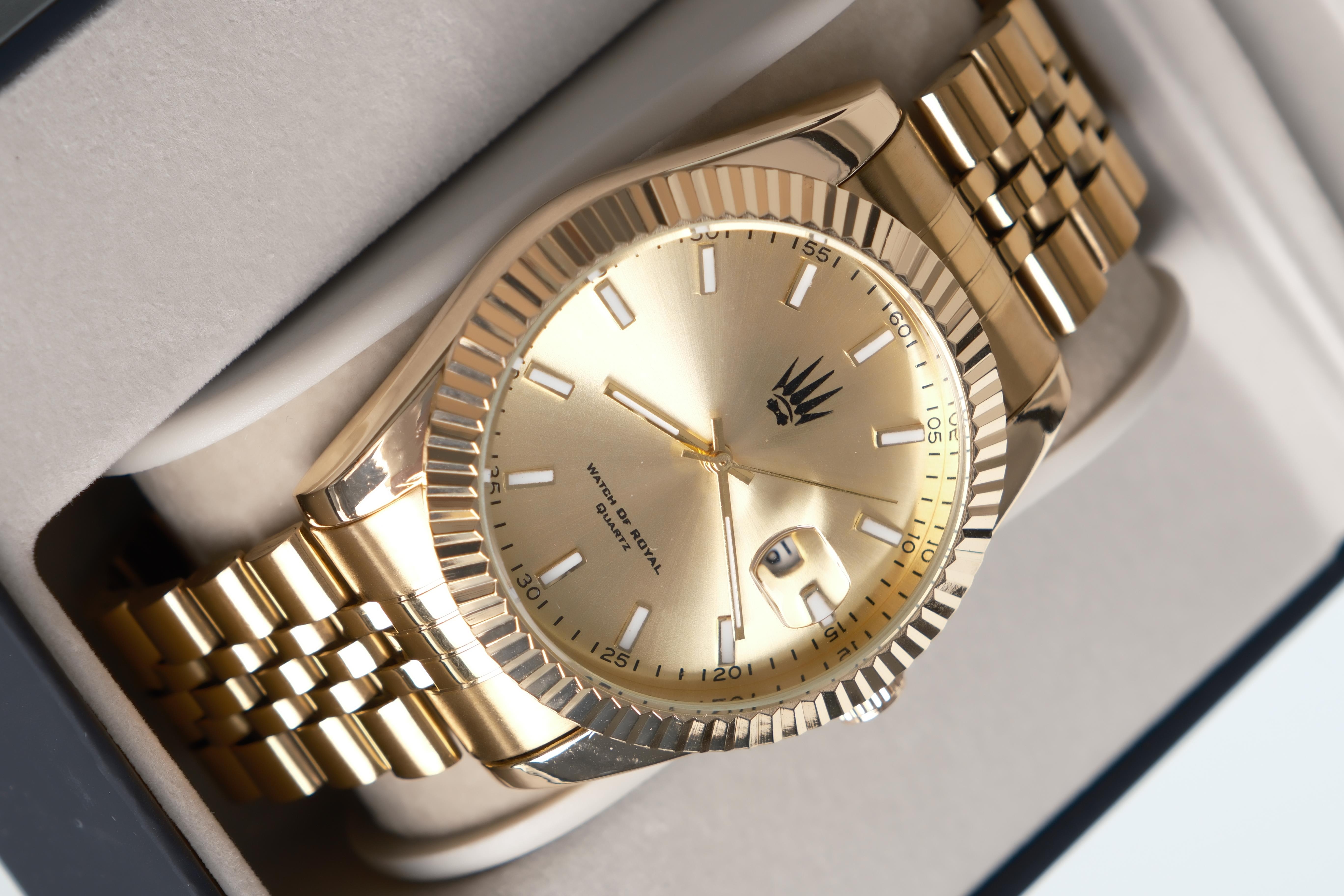 Crest Line Gold Yellow Kol SaatiWatchesWATCHOFROYALCrest LineCrest Line Gold Yellow Kol Saati