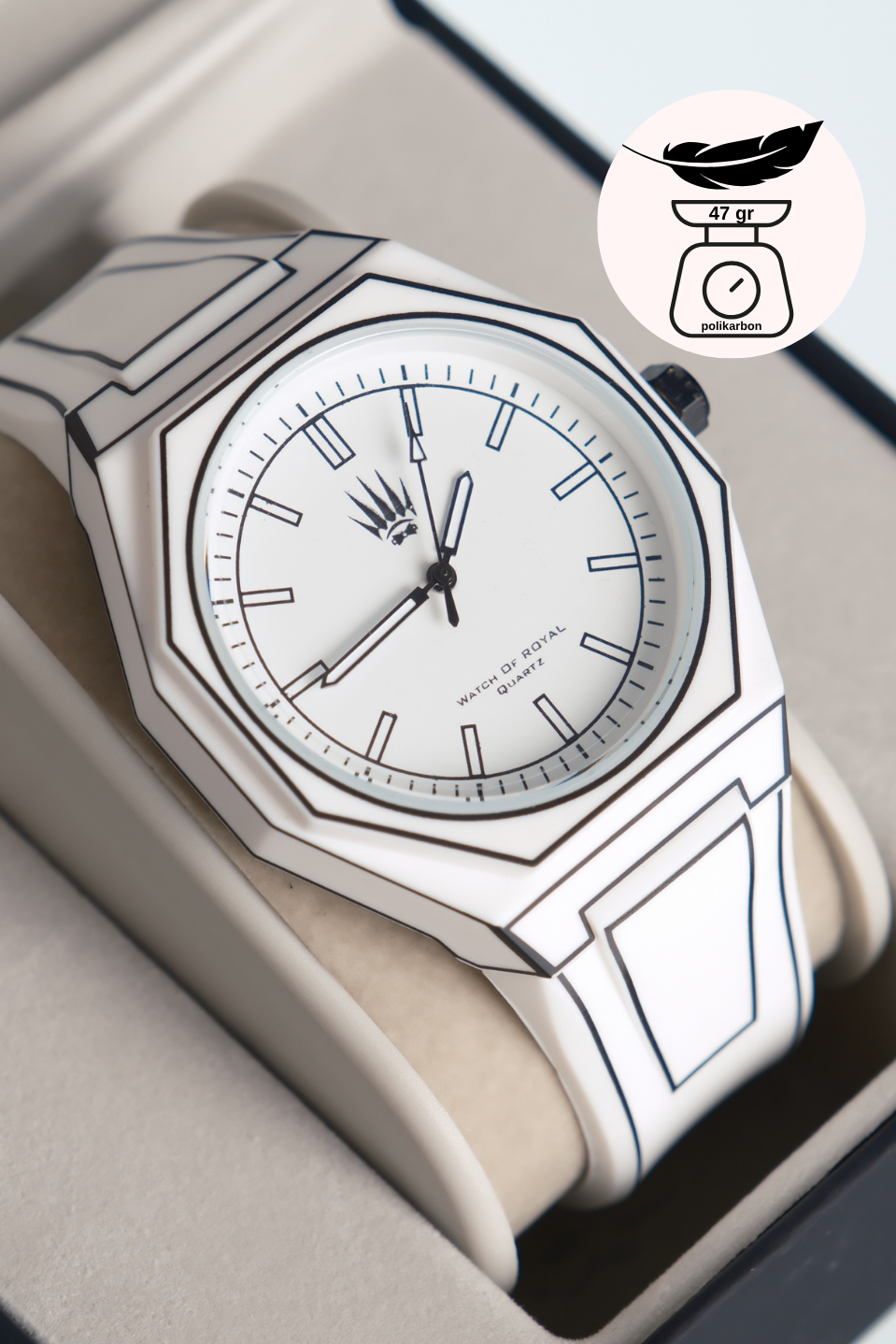 Papertime Polycarbon White Kol SaatiWatchesWATCHOFROYALPapertimePapertime Polycarbon White Kol Saati