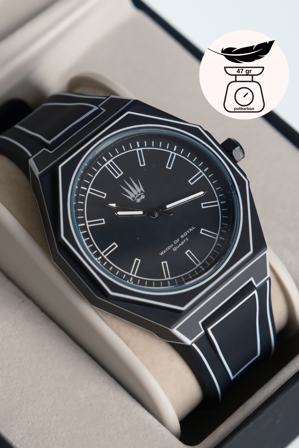 Papertime Polycarbon Black Kol SaatiWatchesWATCHOFROYALPapertimePapertime Polycarbon Black Kol Saati
