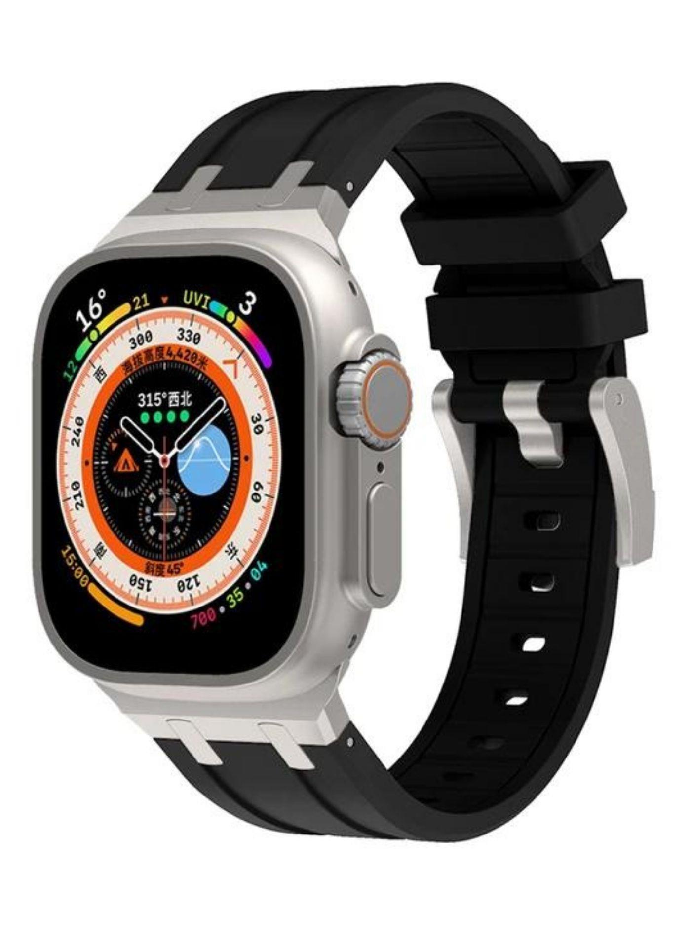 Apple Slikon Saat Kayışı Silver Siyah watch ultra 9 8 7 6 SE 5  49mm 45 mm 44 mm 42 mmSaat KordonuWATCHOFROYALappleslknApple Slikon Saat Kayışı Silver Siyah watch ultra 9 8 7 6 SE 5  49mm 45 mm 44 mm 42 mm