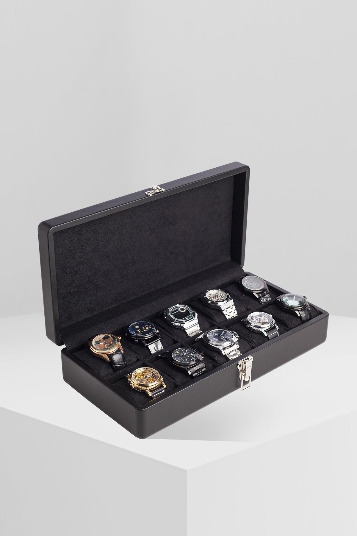 BELFORT SİYAH 10'LU SAAT KUTUSUWATCHES BOXWATCHOFROYALBELFORTBELFORT SİYAH 10'LU SAAT KUTUSU