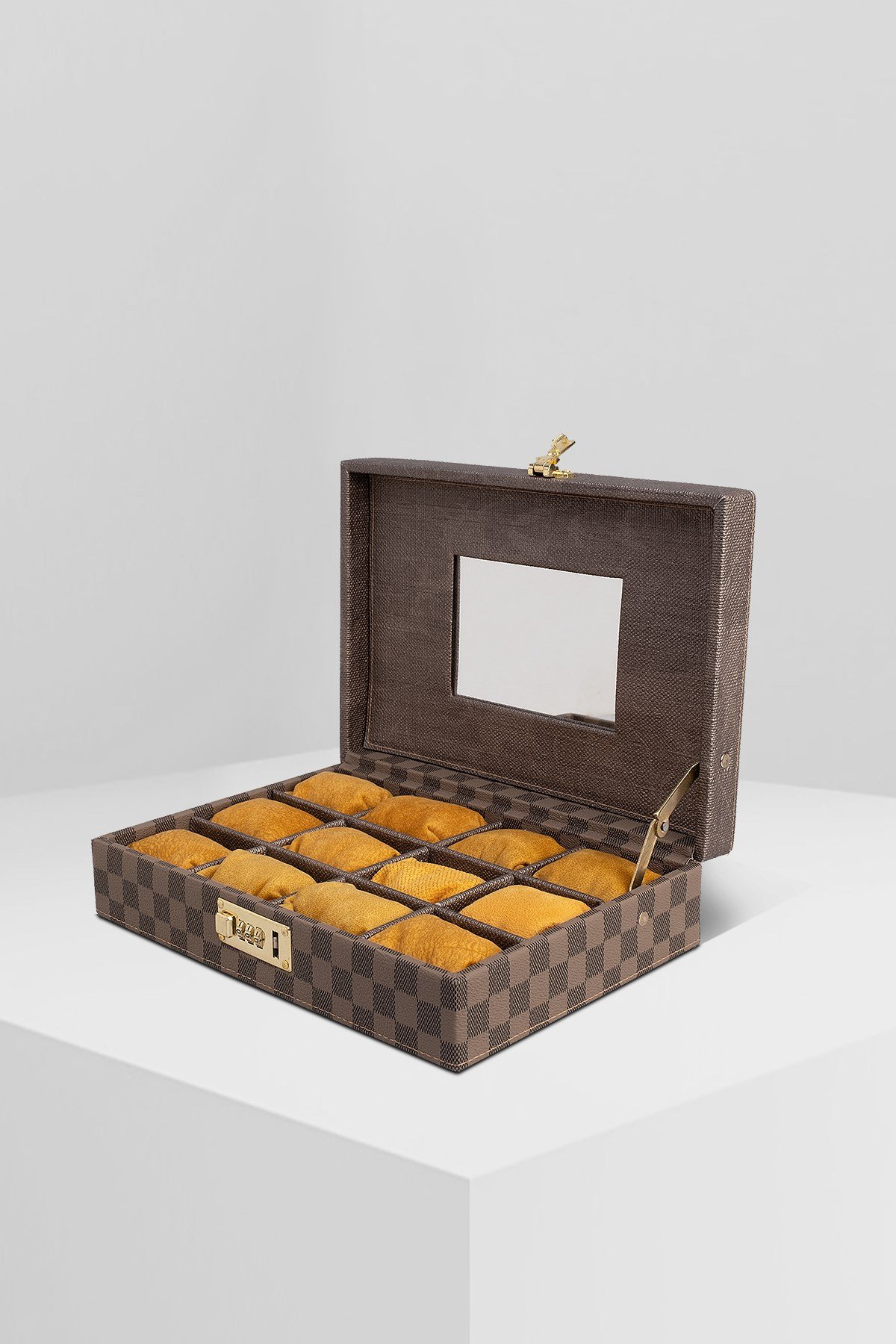 VOLANTE BROWN 12-PIECE WATCH AND ACCESSORY BAGWATCHES BOXWATCHOFROYALVOLANTEBROWNVOLANTE BROWN 12-PIECE WATCH AND ACCESSORY BAG
