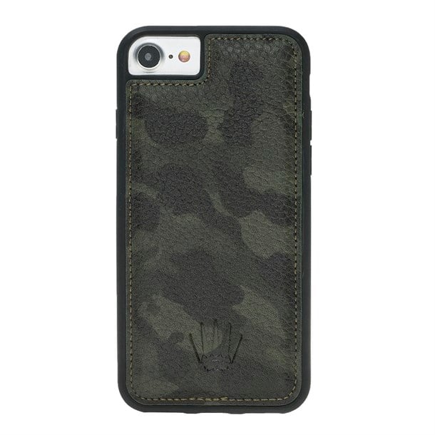 IPHONE 6-7-8  CAMOUFLAGE GREEN LEATHER COVER