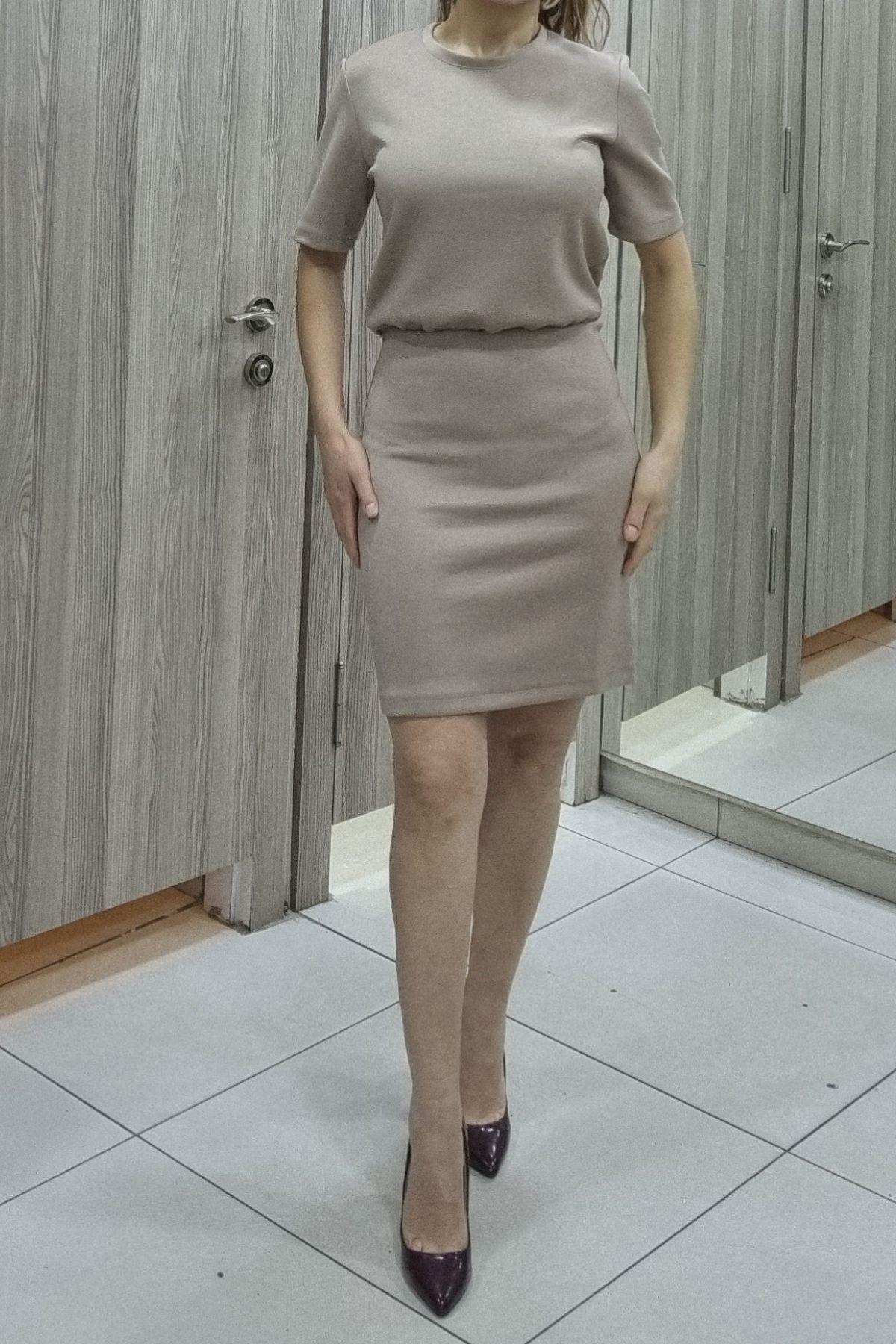 Günlük Elbiseler 5032 Siyah Basic Tasarım Elbise - Maya Butik