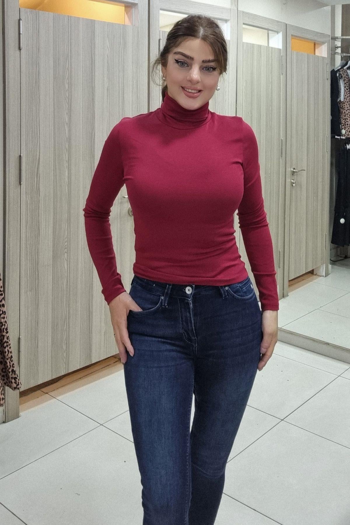 Bluz Balıkçı Yaka Penye Bluz - Maya Butik
