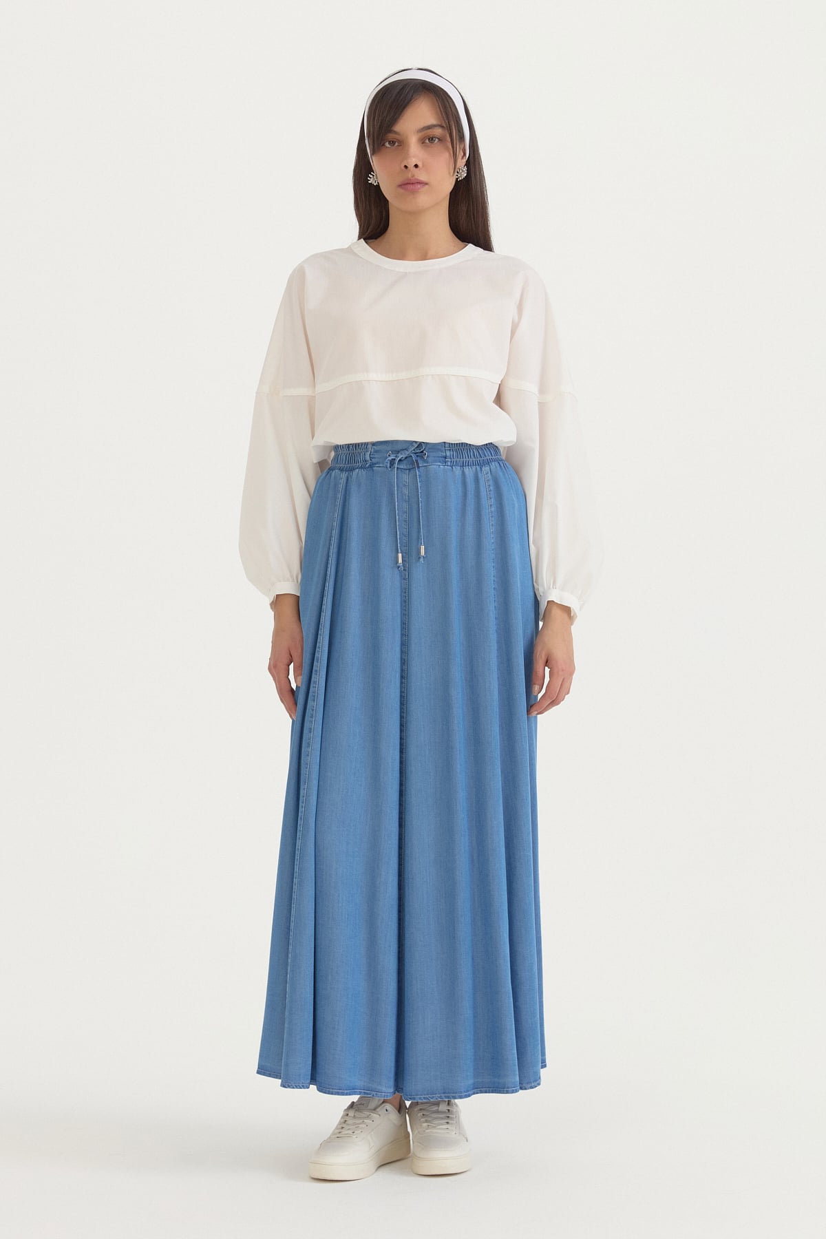 8 Parçalı Lyocell Etek  Buz