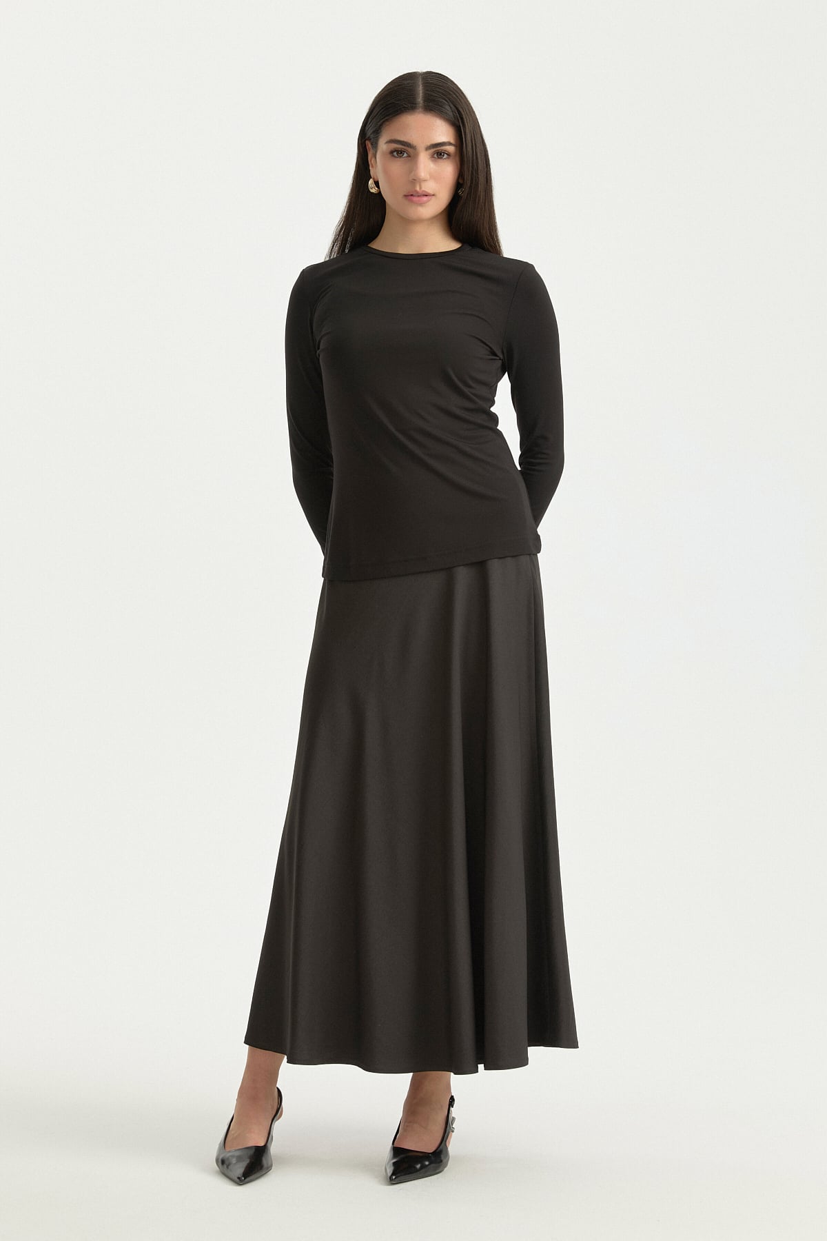 Basic Örme Bluz  Siyah